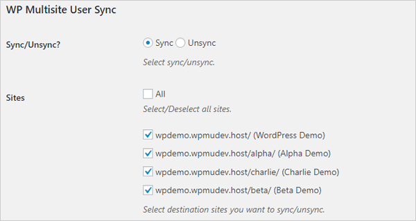 WP Multisite User Sync WordPress plugin