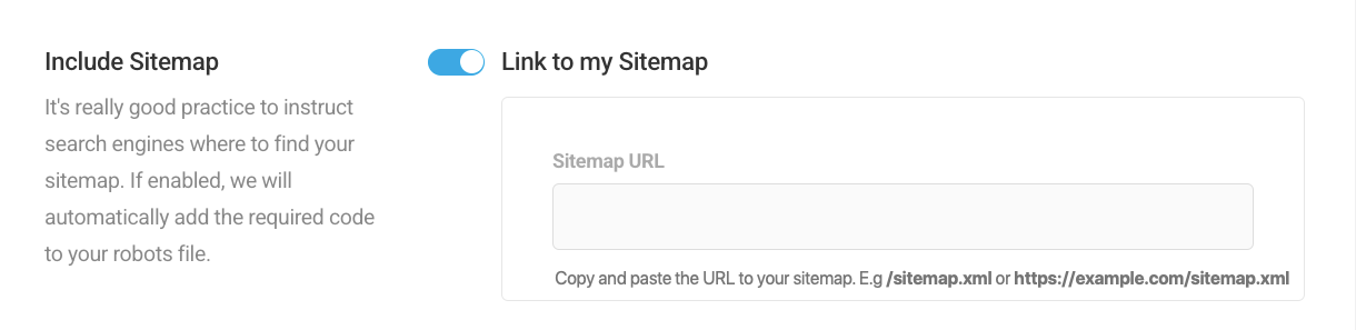 robots.txt sitemap no link