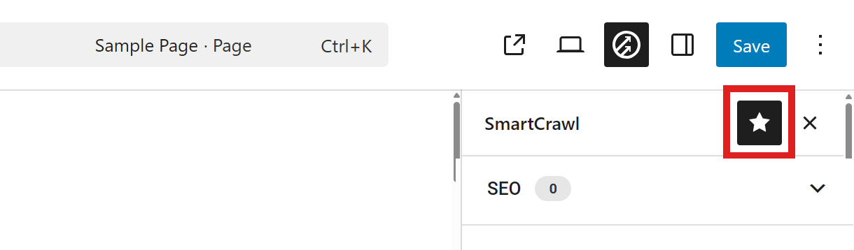 Pin SmartCrawl icon to post editor toolbar