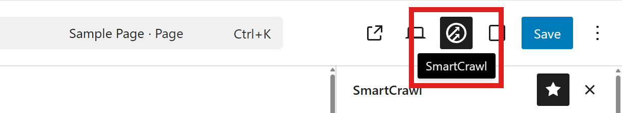 SmartCrawl icon in post editor