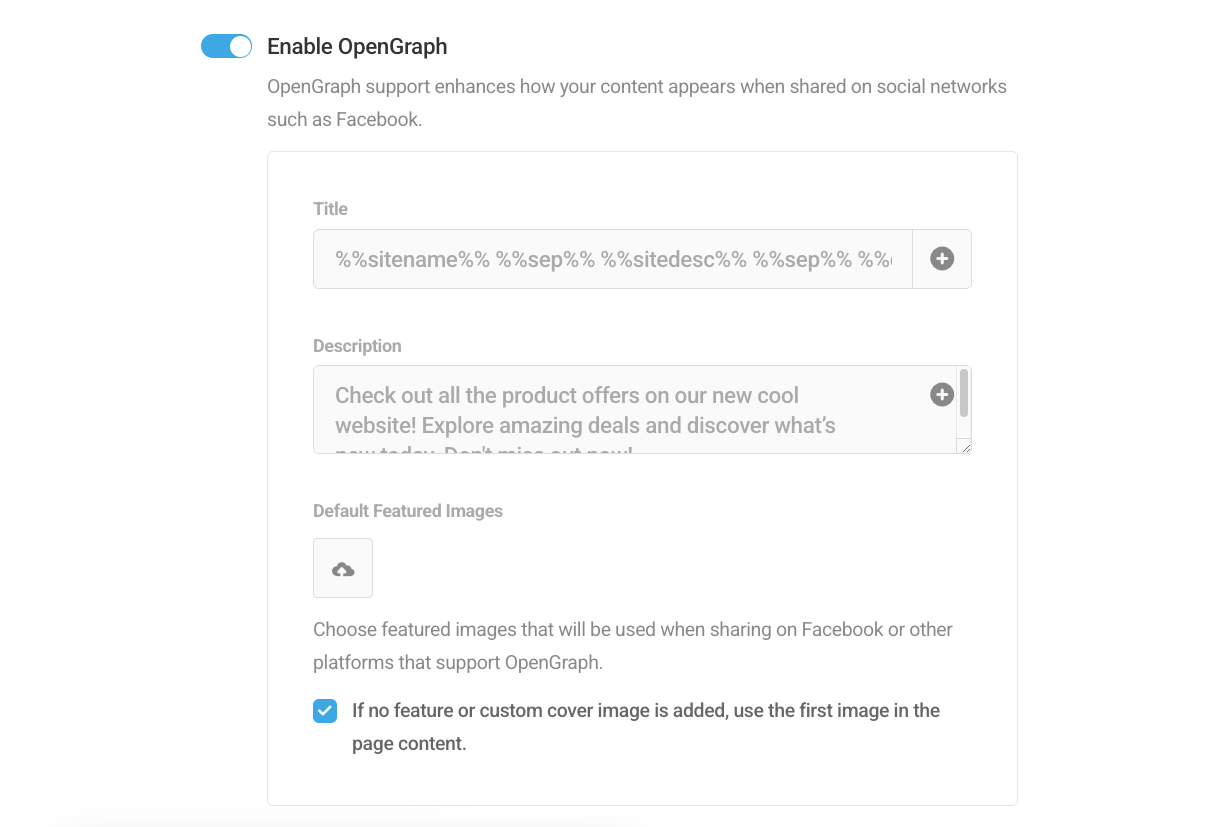 Homepage OpenGraph meta settings in SmartCrawl