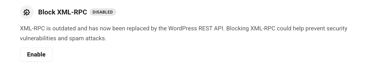 Block XML RPC